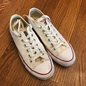 DONATED - White Chuck Taylor All Star Classics (Converse Low Tops) - women’s 8
